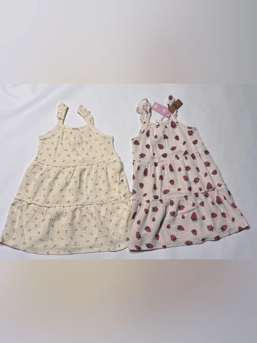 Rabbit + Bear Girl's Soft Floral Organic Cotton Sun Dress Bundle Lot Of 2 Sz 6